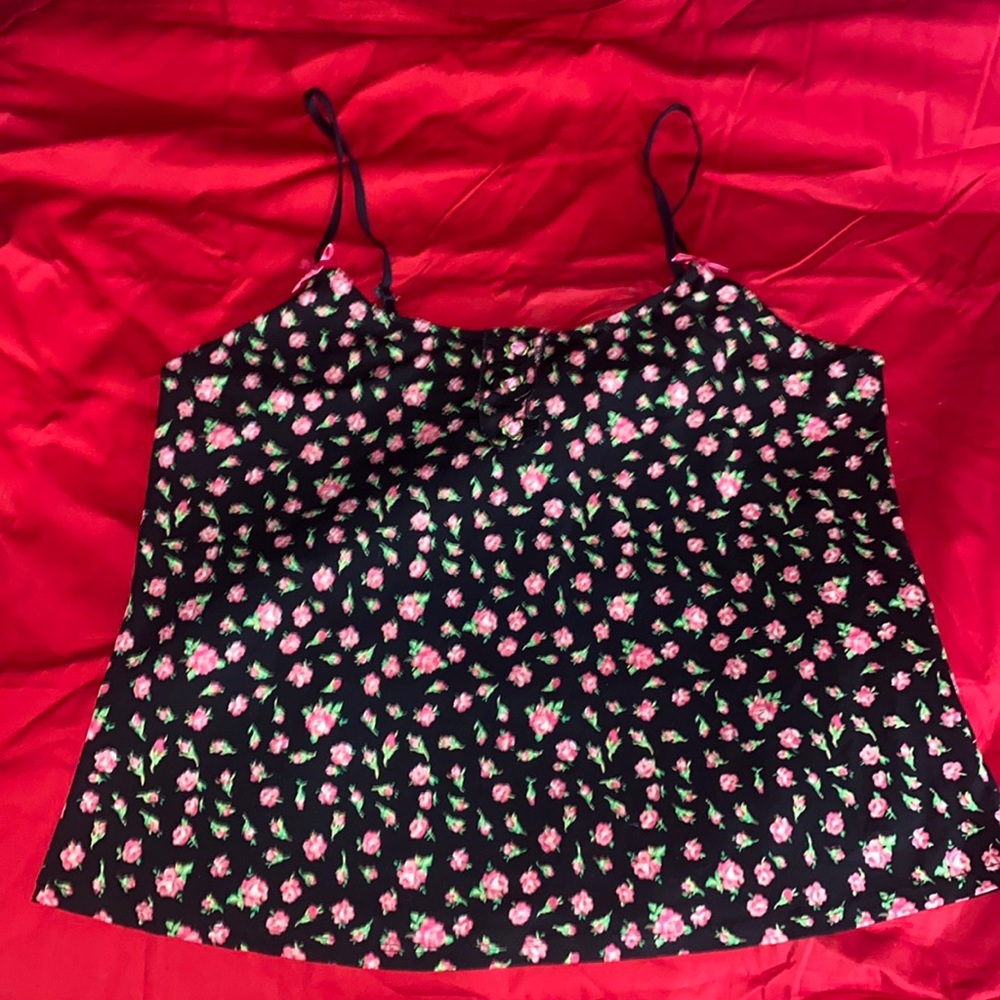 Betsey Johnson Intimates Pink Rose Tank L